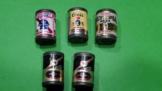 5 Vtg Miniature Beer Can Salt Pepper Shakers Pabst Coors Olympia Black Horse