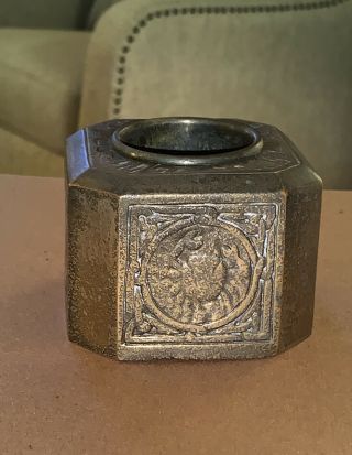 Tiffany Studios Zodiac Pattern Dore Bronze Pen Wipe Box Circa 1910