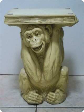 Vintage Yellow Sand Monkey Side Table