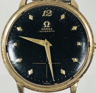 Vintage Omega 17 Jewel 14k Gold Filled Automatic Mens Wristwatch
