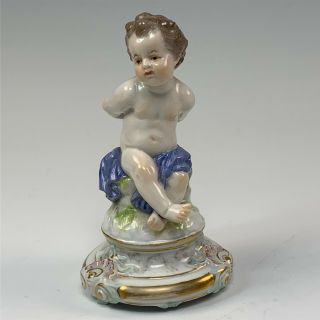 Antique Meissen Figurine Cupid Cherub With Hands & Wings Bound Tied