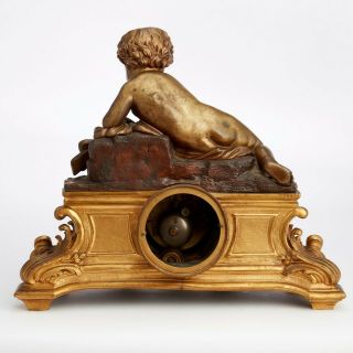 Raingo Freres,  Paris Napoleon III French Gilt Bronze Mantel Clock 19th C Ormolu 2