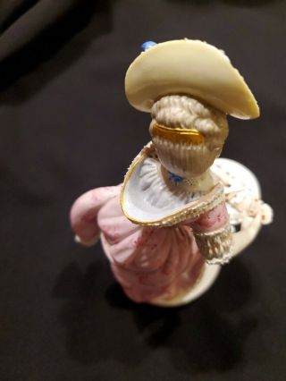 Antique Meissen Lady Playing Cards - porcelain lace dress Figurine 6.  75 