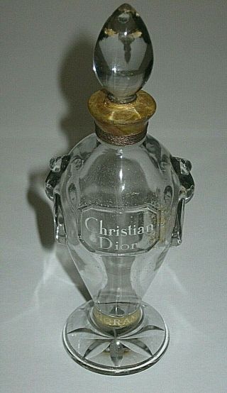 Vintage Christian Dior Diorama Perfume Bottle Baccarat Style Amphora 1950s 6 1/2