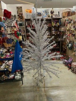Vintage Mid Century Aluminum Christmas Tree 6.  5 Feet Tall