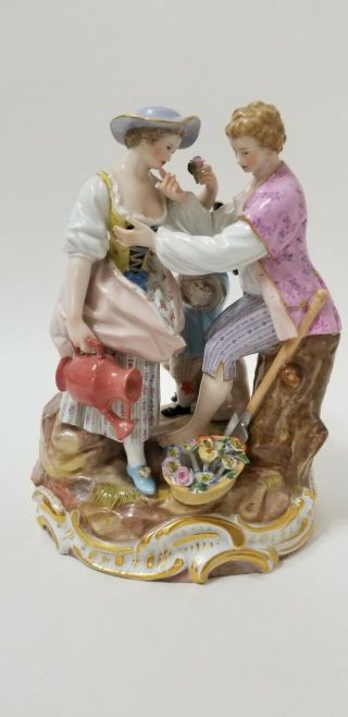 Meissen B 28 Porcelain Figurine Figural Group Trio Young Gardeners 19th Century