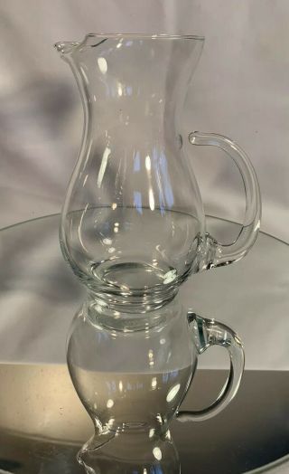 Vintage Small Child Size Milk Creamer Pitcher Clear Glass 6 1/2” Tall