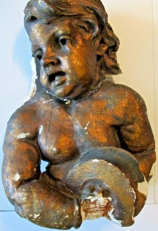Large Putti From Old Nyc Metropolitan Opera House Ceiling Circa 1880 30 " X 19 "