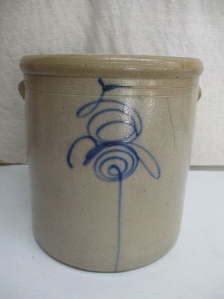 Large Antique Red Wing Salt Glaze Stoneware Crock Bee Sting Stamp Double Handle