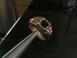 Heavy Vintage 14k Gold 32nd Degree Masonic Mens Ring Setting For Diamond