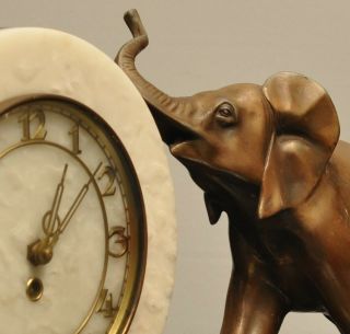 Huge 1930s French Art Deco Clock.  Irenee Rochard.  Elephant Sculptural Clock