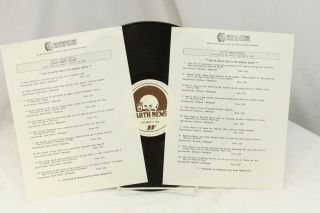 Westwood One Radio Show Lp Vinyl 10 - 6 - 86 10 - 13 - 86 & Cue Sheets Comic Relief