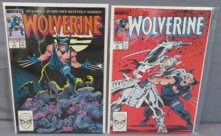 Wolverine 1 & 2 (first Logan As Patch) Nm - Marvel Comics 1988 Ongoing Series