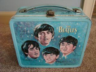 Vintage 1965 Aladdin The Beatles Metal Lunch Box Very For Age/no Thermos