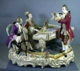 Volkstedt Figurine,  Three Musicians,  Dresden Germany,  Signed Lemke,  Age Unknown