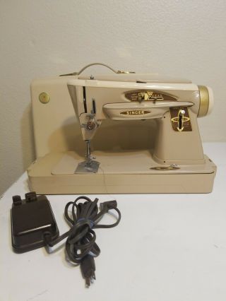 Vintage Singer Slant - O - Matic Sewing Machine Model 503a With Case & Foot Pedal
