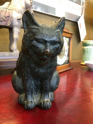 Antique Armor Bronze Clad Art Statue Sculpture Cat Over 7 Pounds