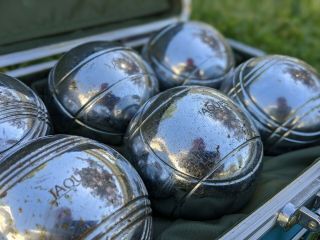 Vintage Jaques London Set Of Bocce Balls London Lawn Bowling Chrome Jaques Son