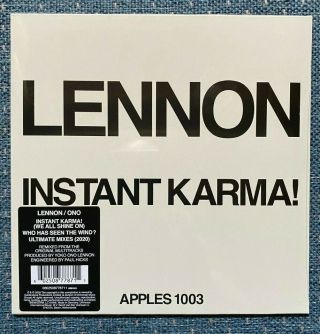 John Lennon Yoko Ono Instant Karma Ultimate Mixes Rsd 2020 Exclusive 7 " Vinyl