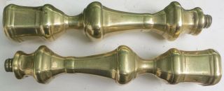 Handsome Pair Early 18th Century French Brass Candlesticks,  Quite Substantial 3