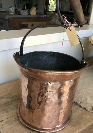 Antique French Handmade Copper Farm Bucket,  C.  1890 - 1910