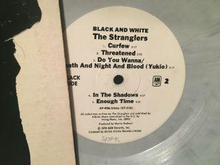 Wave / Punk Lp The Stranglers Black & White A&m 1978 Colored Vinyl