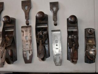 Set Of 6 Vintage Wood Planes,  Stanley Bailey 110,  3,  4,  4,  5 1/2,  48 2