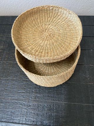Small Handwoven Basket With Lid 2
