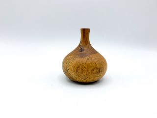 Mid Century Vintage Rude Osolnik Originals Oak Hand Turned Bud Vase Weed Pot