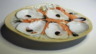 Union Porcelain Made Jan 1892 Oyster Plate 4 wells and sauce well 3