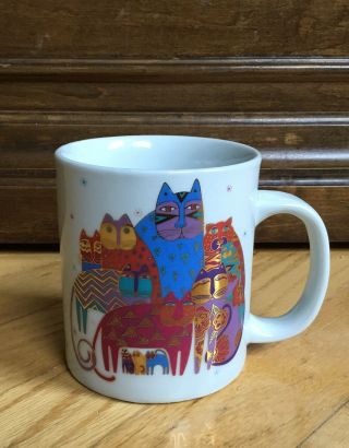 Laurel Burch Vintage 1993 I Love Cats Ceramic Coffee Artistic Mug Cup Signed