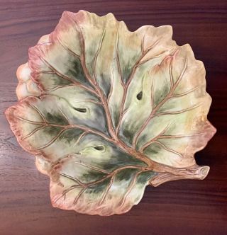 Fitz And Floyd Classics Woodland Leaf Shaped Dish Or Bowl Ceramic 12”
