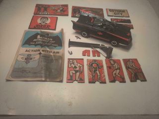 Vintage1966 Mattel Batman Switch - N - Go Batmobile W/ Flipper & Accessories - Nr