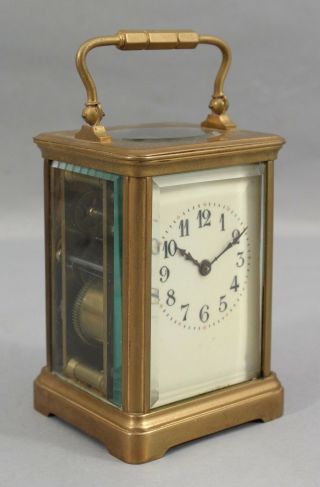 Large 19thc Antique French Gold Gilt Bronze Carriage Clock.