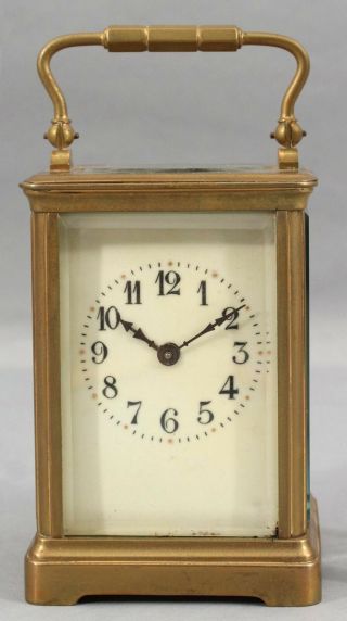 Large 19thC Antique French Gold Gilt Bronze Carriage Clock. 3