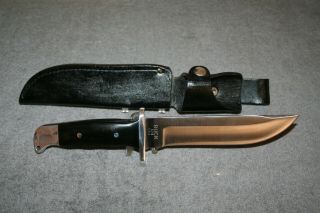 Buck Knife Model 124 - Vintage 1972 W/black Micarta Handles & Lanyard Hole