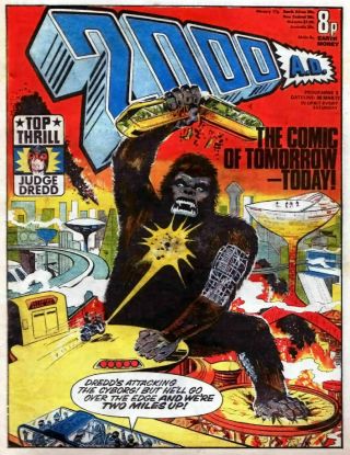 2000ad Prog 5 1st Judge Dredd Cover 1977.  Judge Dredd 2000a.  D.  Comic Key Issue