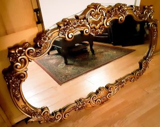 Large Vintage French Provincial Louis Xvi Ornate Rococo Wall Mantle Mirror