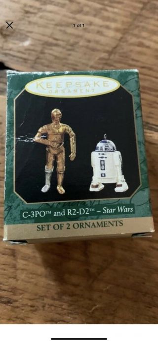 Hallmark Keepsake Ornament Star Wars C - 3po And R2 - D2 Set Of 2 Miniatures 1997