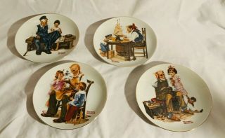 Norman Rockwell Plates Set Of 4