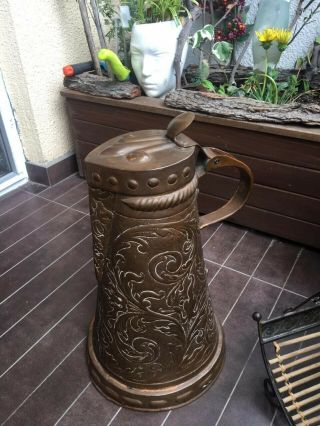 Large antique copper jug pitcher 2
