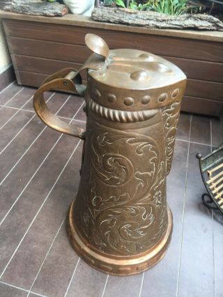 Large antique copper jug pitcher 3