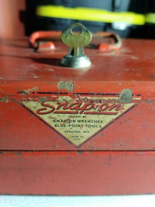 Rare Vintage Snap - On KR6 midget carburetor toolbox KR - 65 box with origional Key 2
