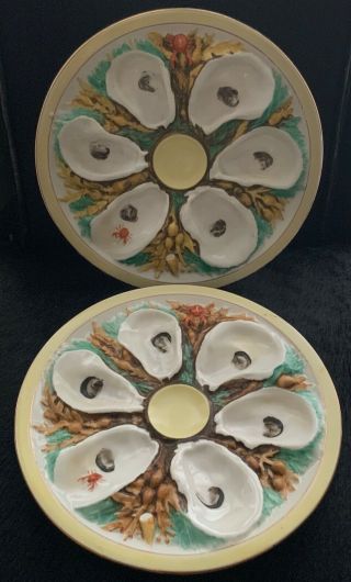 Rare 19th.  Century Antique Union Porcelain (upw) Oyster Dishes