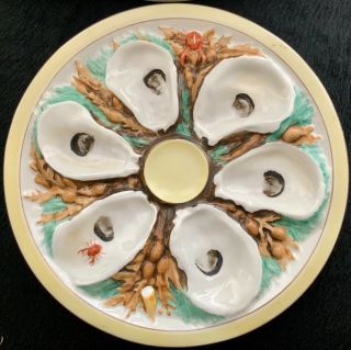 RARE 19TH.  CENTURY ANTIQUE UNION PORCELAIN (UPW) OYSTER DISHES 2
