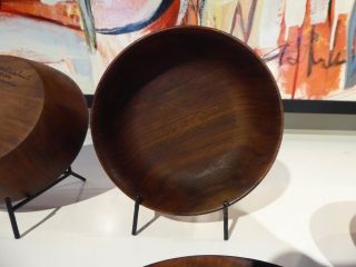 Bob Stocksdale Hand Carved and Signed California Black Walnut Bowls 1970s 3