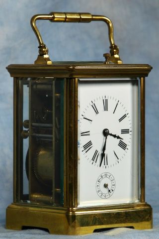 Antique French Carriage Clock Petite Sonnerie Quarter Repeater & Alarm 3