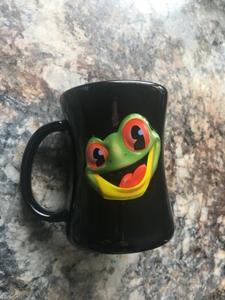 Rainforest Cafe 3d Black Tree Frog Coffee Mug Cup