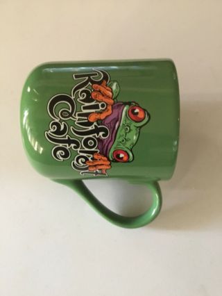 Vintage Big Size Rainforest Cafe 1999 Green Frog Cha Cha 16oz Coffee Mug Cup