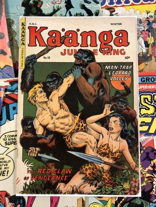 Kaanga Jungle King 18 G,  2.  5 Anc 10c Golden Age Gorilla Cover Anc Fiction House